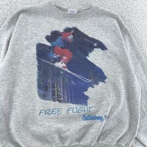 Vintage Free Flight Sweatshirt BOXY Medium Ski Jumper Gatlinburg TN 90s Crewneck